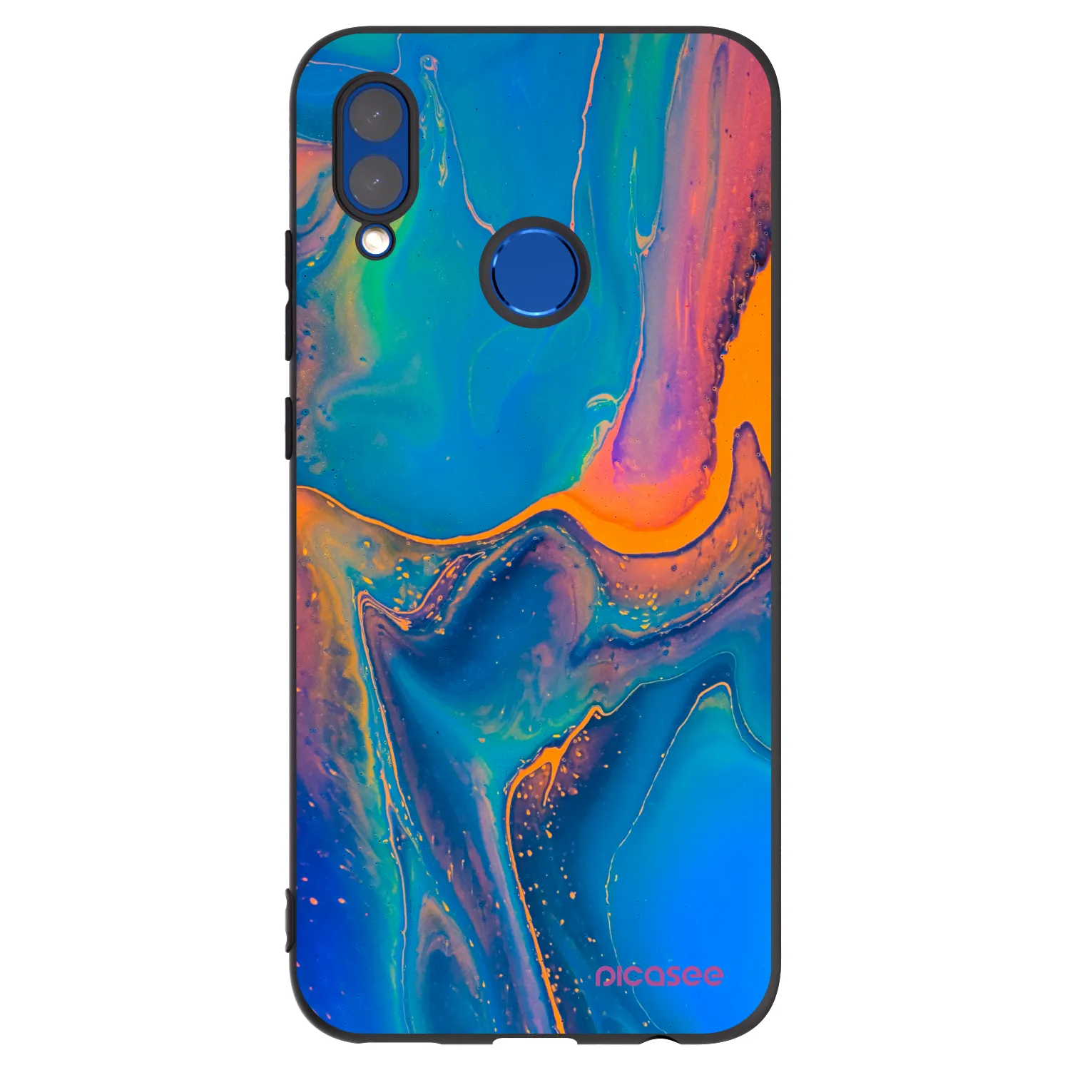 Picasee fekete szilikon tok az alábbi mobiltelefonokra Honor 10 Lite - Rainbow