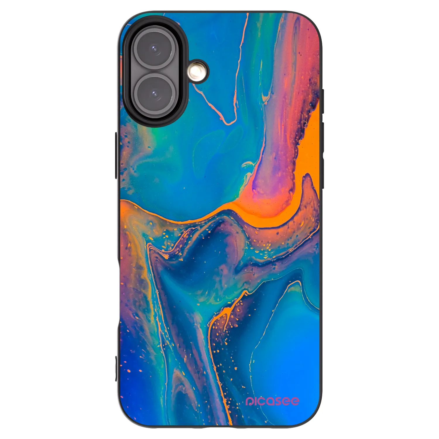 Picasee fekete szilikon tok az alábbi mobiltelefonokra Apple iPhone 16 Plus - Rainbow