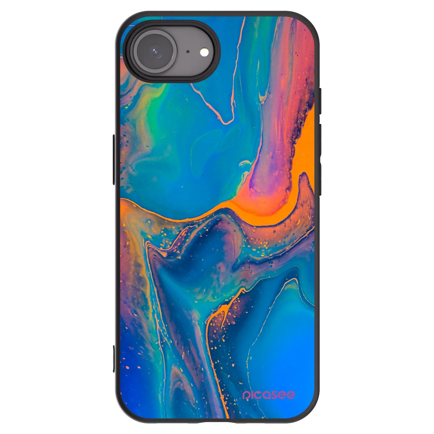 Picasee fekete szilikon tok az alábbi mobiltelefonokra Apple iPhone 16e - Rainbow