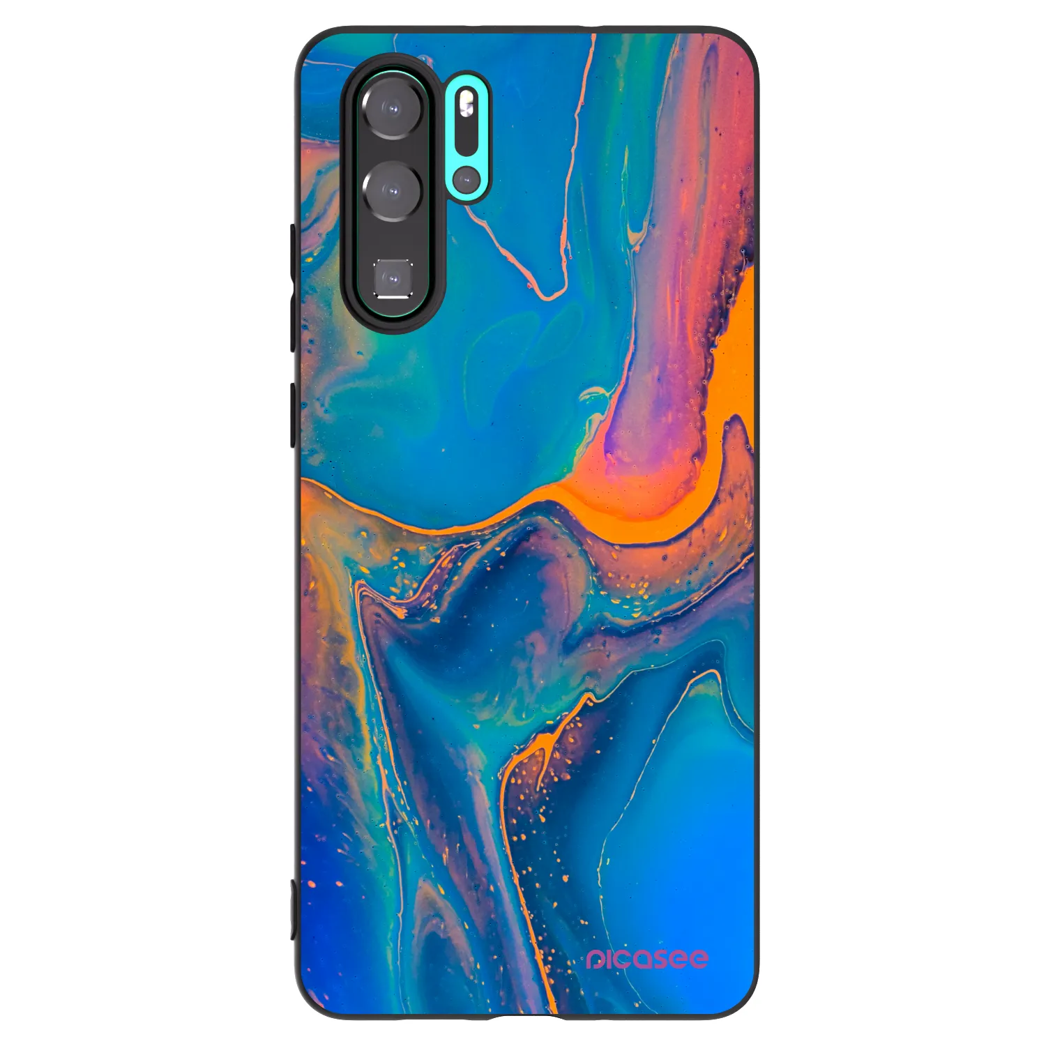 Picasee fekete szilikon tok az alábbi mobiltelefonokra Huawei P30 Pro - Rainbow