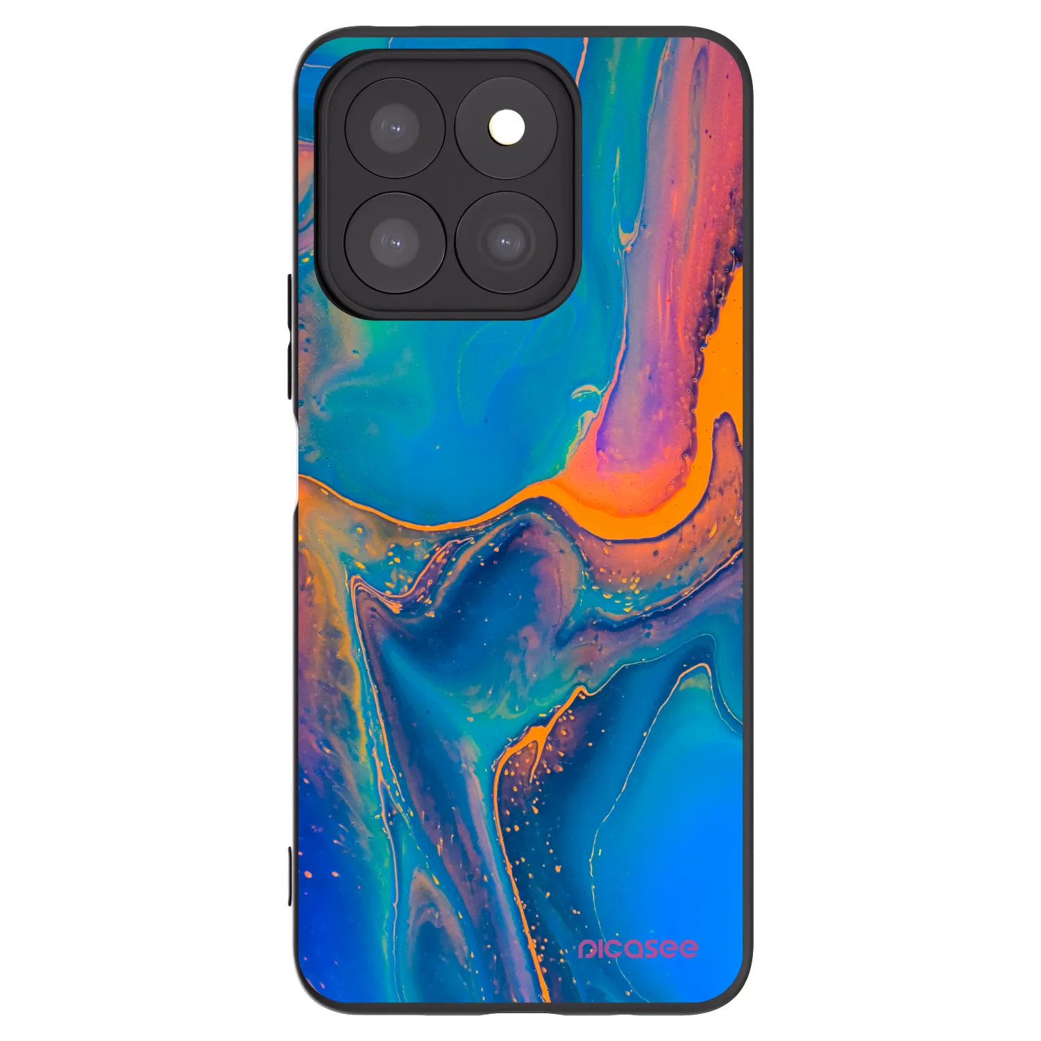 Picasee fekete szilikon tok az alábbi mobiltelefonokra Honor X8c - Rainbow