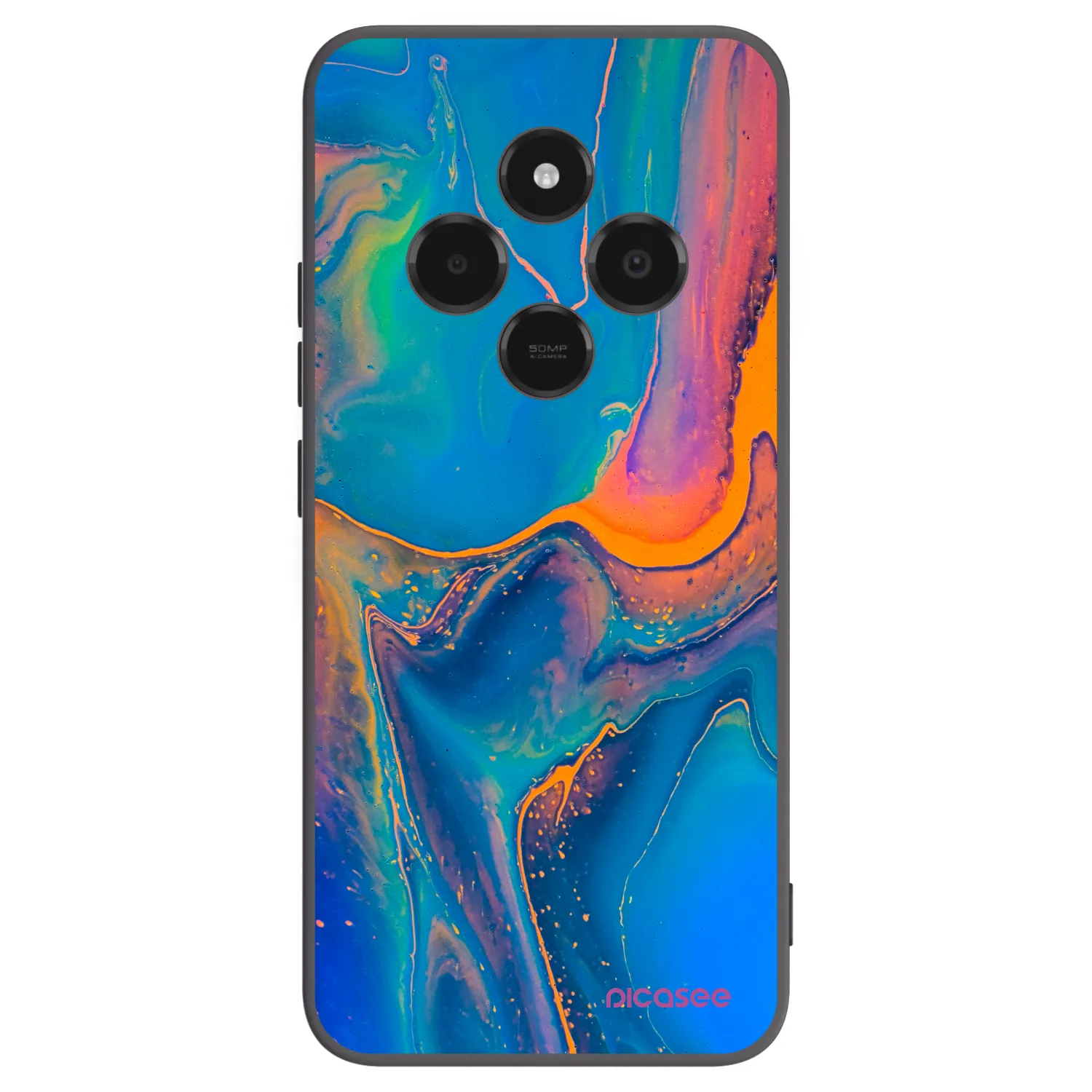 Picasee fekete szilikon tok az alábbi mobiltelefonokra Xiaomi Poco C75 - Rainbow