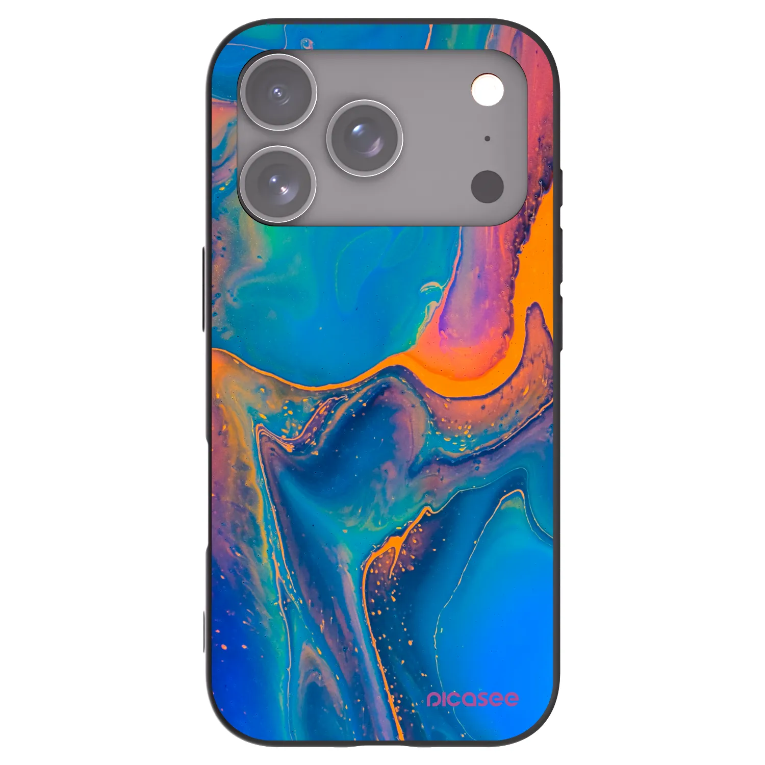 Picasee fekete szilikon tok az alábbi mobiltelefonokra Apple iPhone 17 Pro - Rainbow