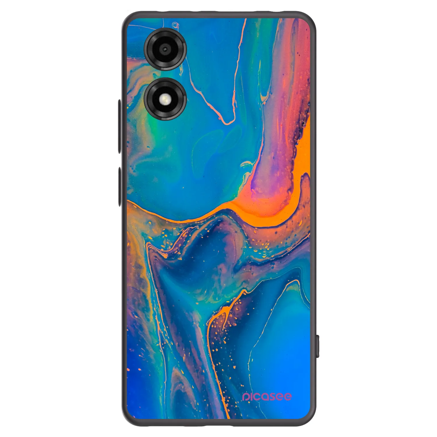 Picasee fekete szilikon tok az alábbi mobiltelefonokra Motorola Moto E14 - Rainbow