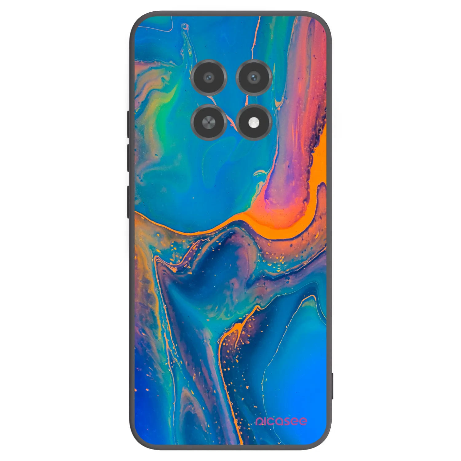 Picasee fekete szilikon tok az alábbi mobiltelefonokra Realme 12X - Rainbow