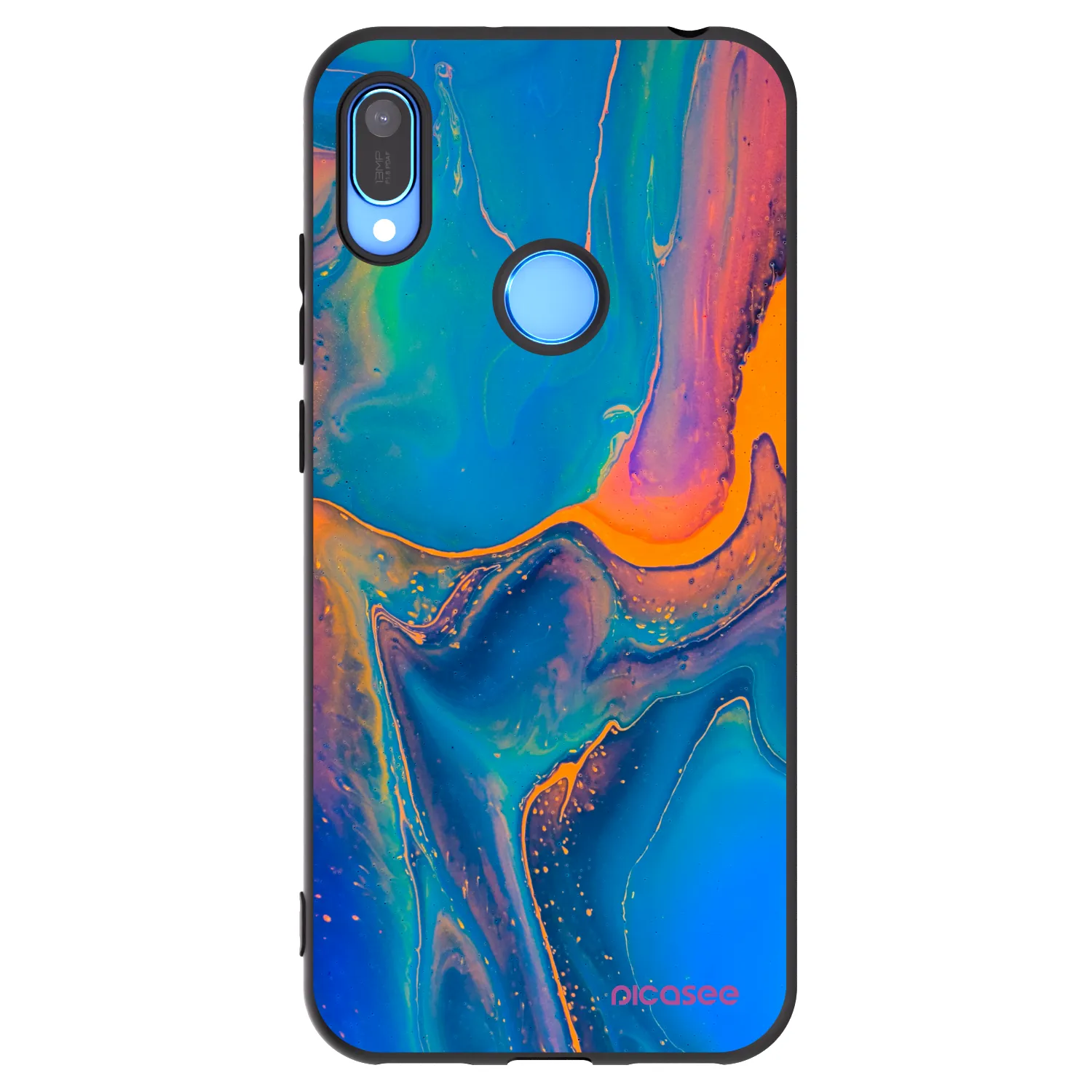 Picasee fekete szilikon tok az alábbi mobiltelefonokra Huawei Y6 2019 - Rainbow