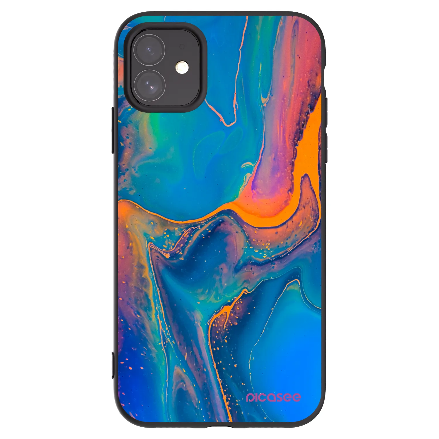 Picasee fekete szilikon tok az alábbi mobiltelefonokra Apple iPhone 11 - Rainbow