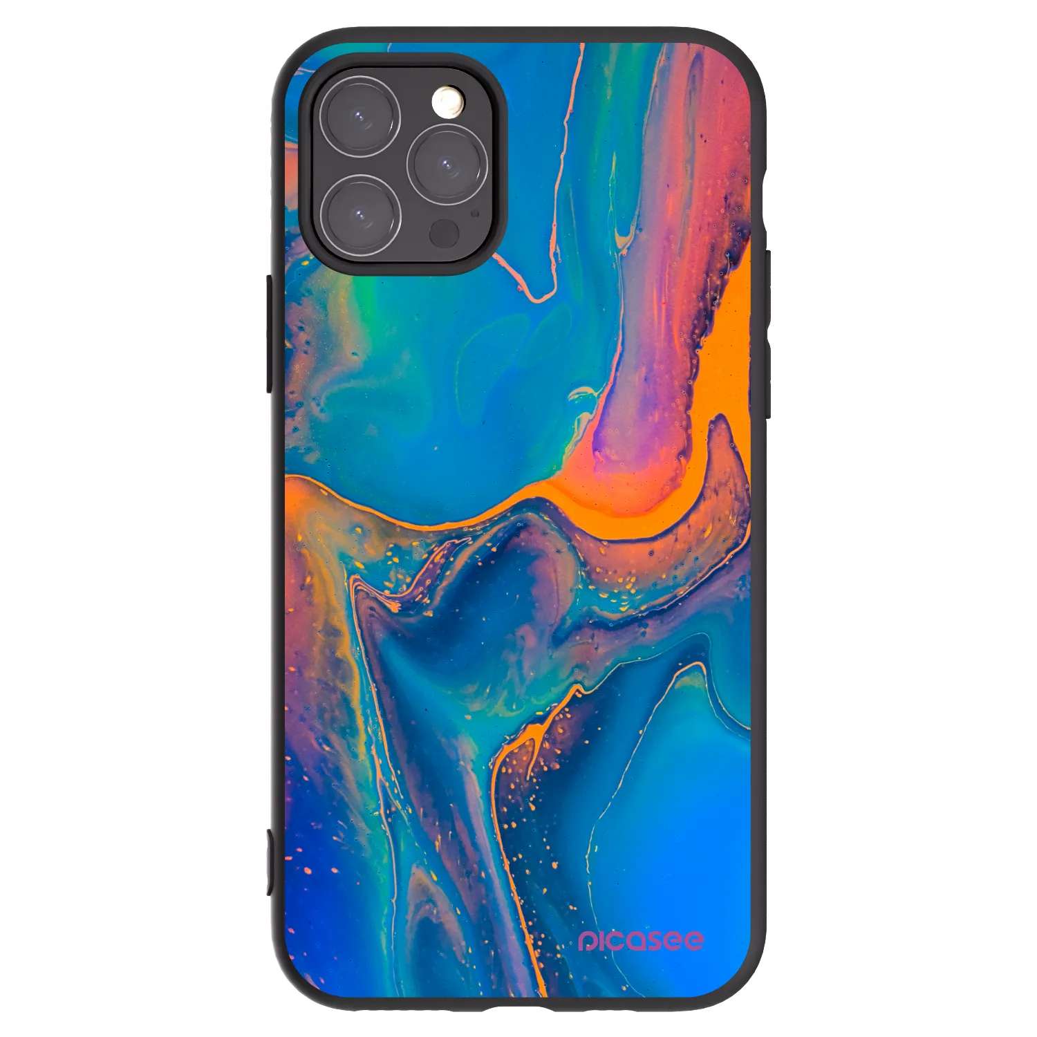 Picasee fekete szilikon tok az alábbi mobiltelefonokra Apple iPhone 11 Pro - Rainbow