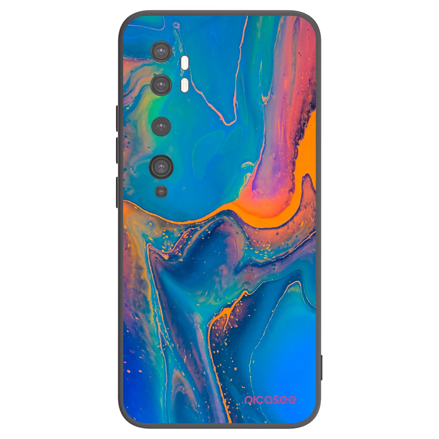 Picasee fekete szilikon tok az alábbi mobiltelefonokra Xiaomi Mi Note 10 (Pro) - Rainbow