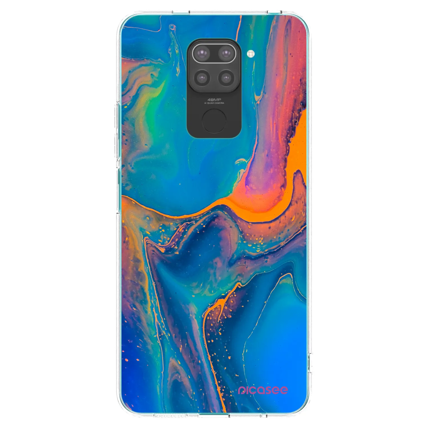 Picasee fekete szilikon tok az alábbi mobiltelefonokra Xiaomi Redmi Note 9 - Rainbow