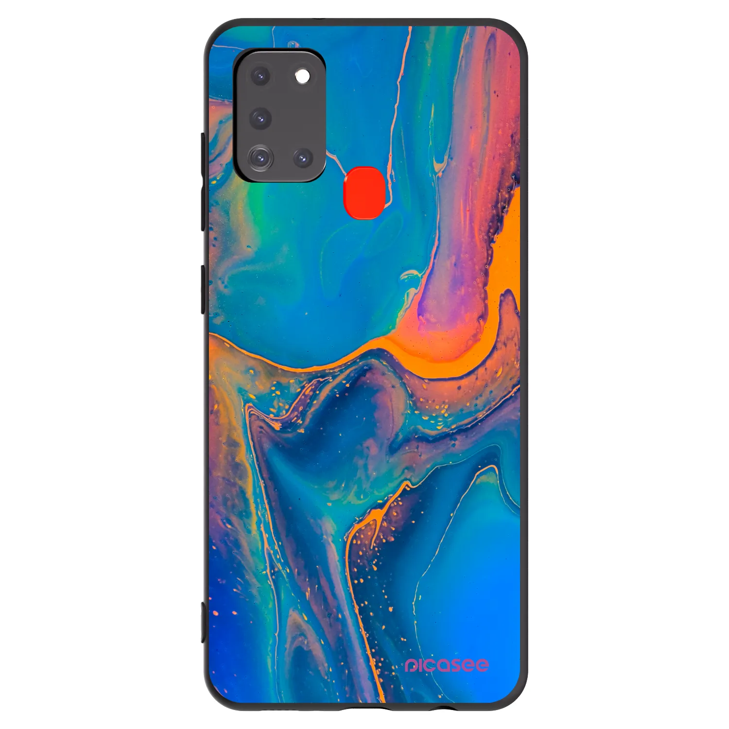 Picasee fekete szilikon tok az alábbi mobiltelefonokra Samsung Galaxy A21s - Rainbow