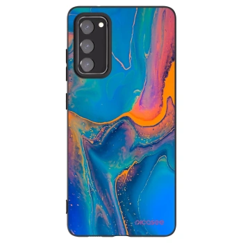 Picasee fekete szilikon tok az alábbi mobiltelefonokra Samsung Galaxy S20 FE - Rainbow