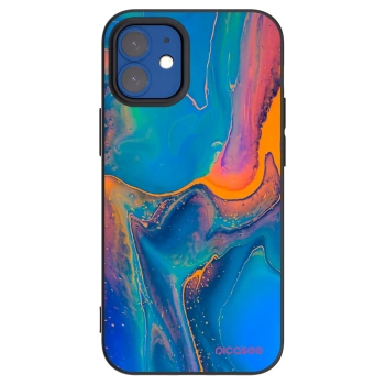 Picasee fekete szilikon tok az alábbi mobiltelefonokra Apple iPhone 12 mini - Rainbow
