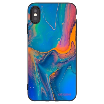 Picasee fekete szilikon tok az alábbi mobiltelefonokra Apple iPhone XS Max - Rainbow