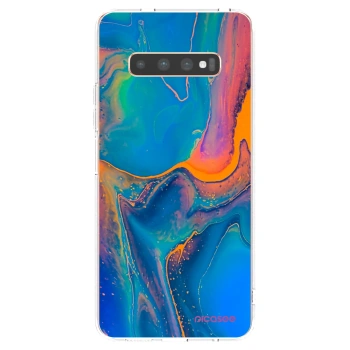 Picasee átlátszó szilikon tok az alábbi mobiltelefonokra Samsung Galaxy S10 Plus G975 - Rainbow