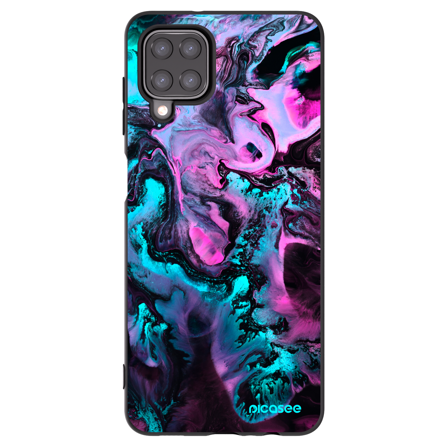 Picasee fekete szilikon tok az alábbi mobiltelefonokra Samsung Galaxy A12 A125F - Lean