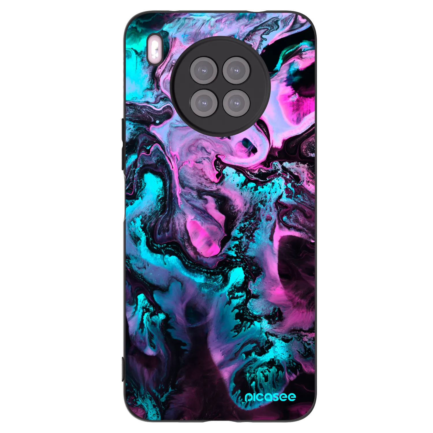 Picasee fekete szilikon tok az alábbi mobiltelefonokra Huawei Nova 8i - Lean