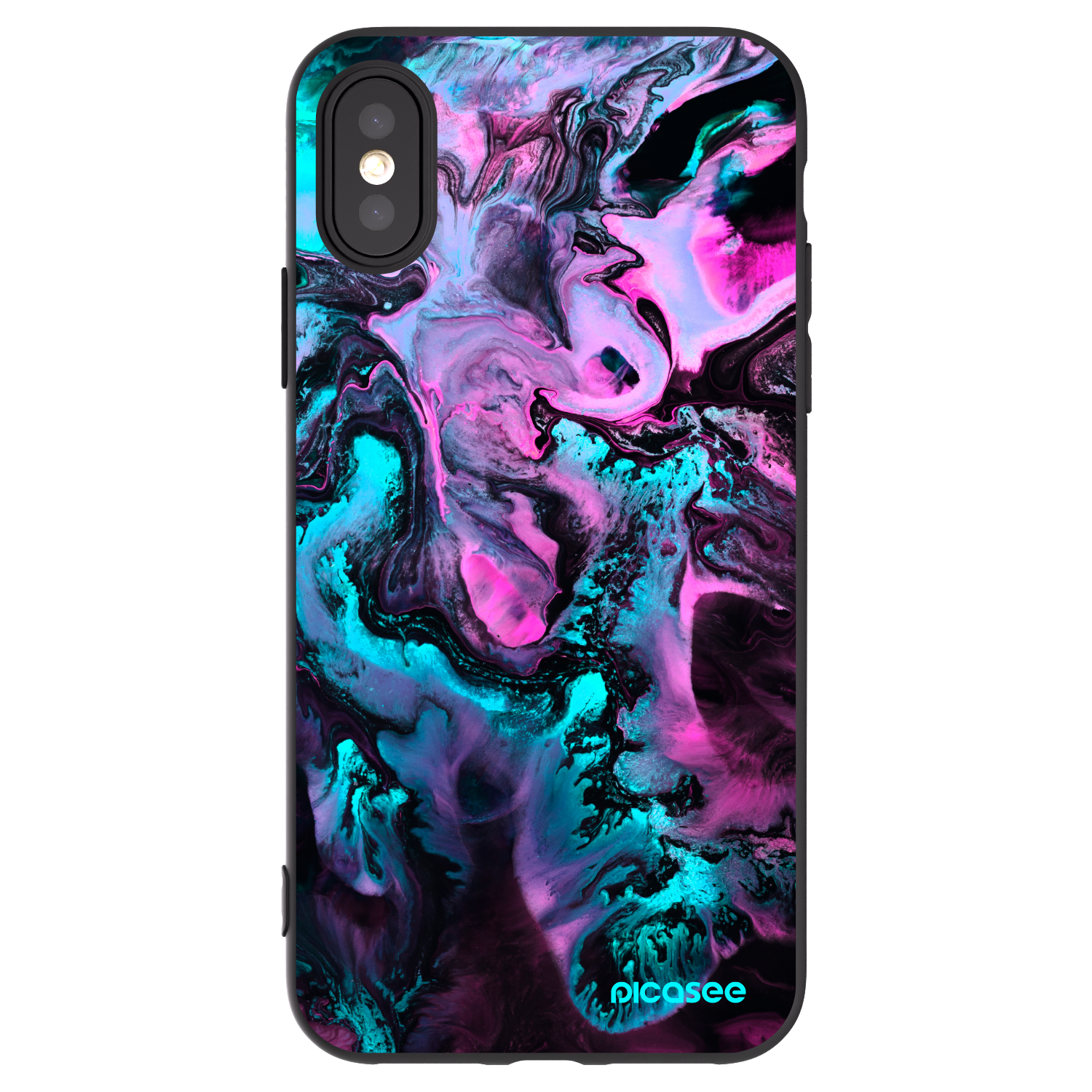 Picasee fekete szilikon tok az alábbi mobiltelefonokra Apple iPhone X/XS - Lean