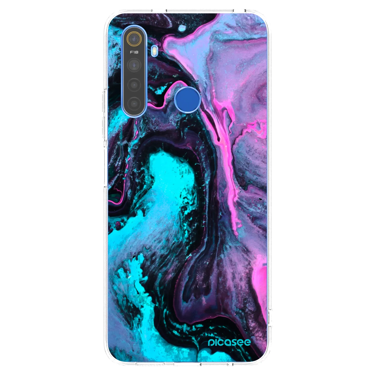 Picasee átlátszó szilikon tok az alábbi mobiltelefonokra Realme 5 - Lean 2