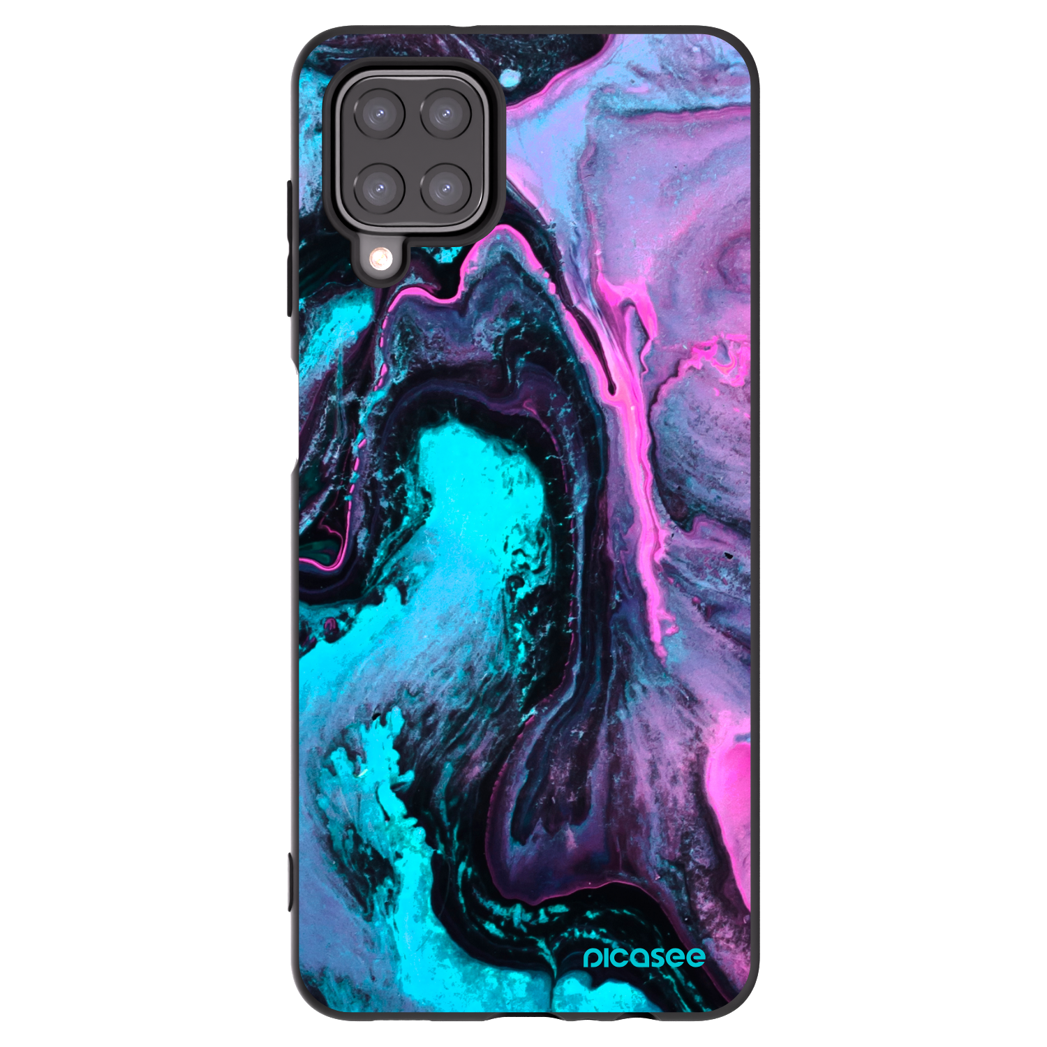 Picasee fekete szilikon tok az alábbi mobiltelefonokra Samsung Galaxy A12 A125F - Lean 2