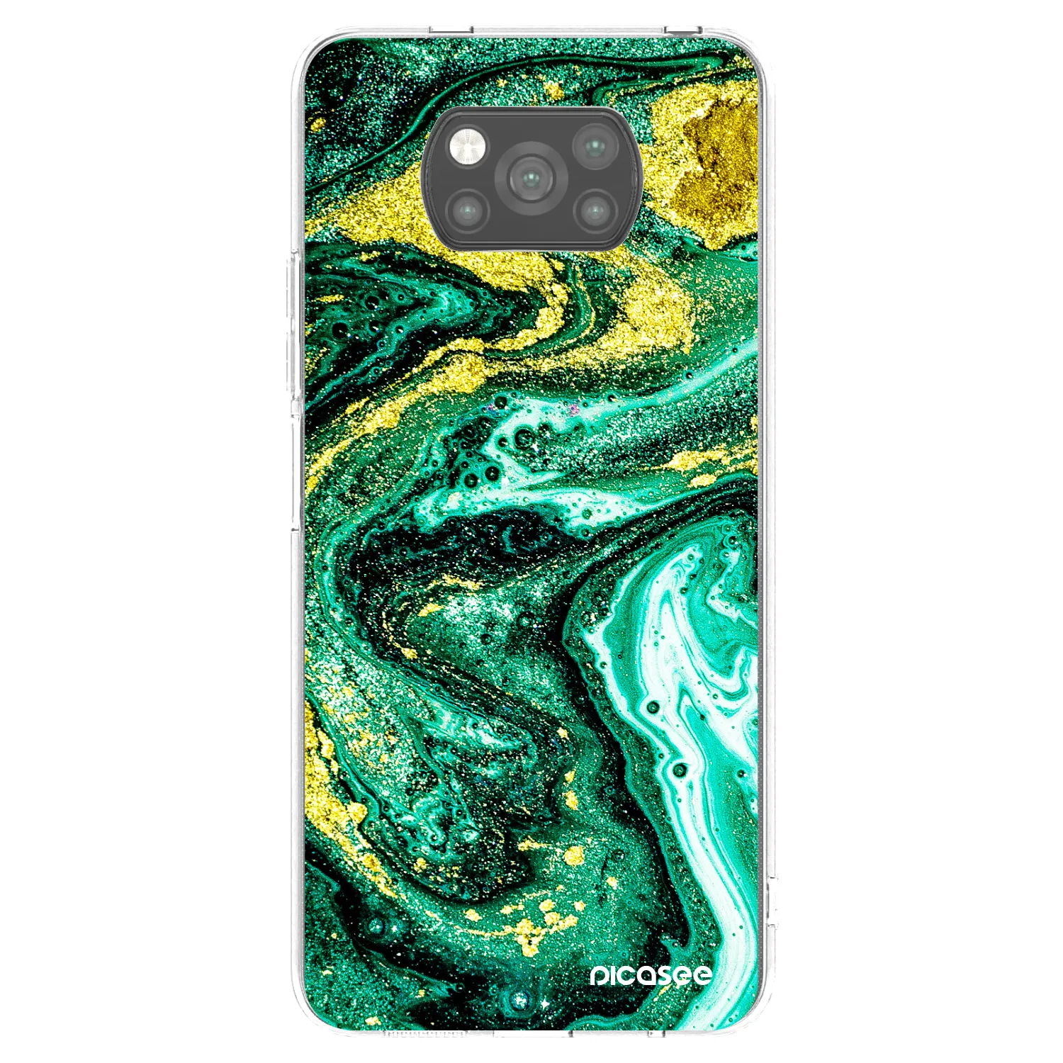 Picasee fekete szilikon tok az alábbi mobiltelefonokra Xiaomi Poco X3 - Green Gold