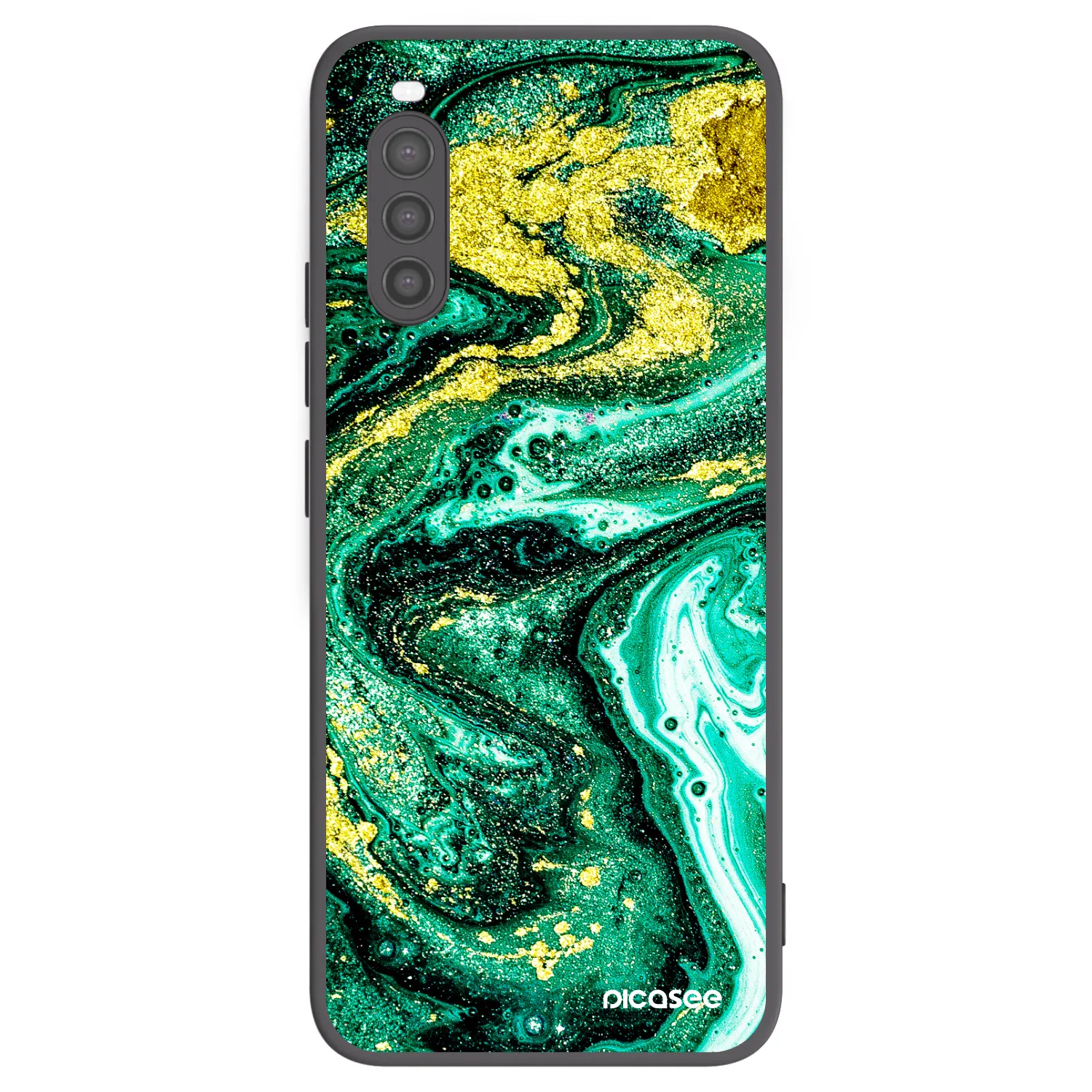 Picasee fekete szilikon tok az alábbi mobiltelefonokra Sony Xperia 10 II - Green Gold