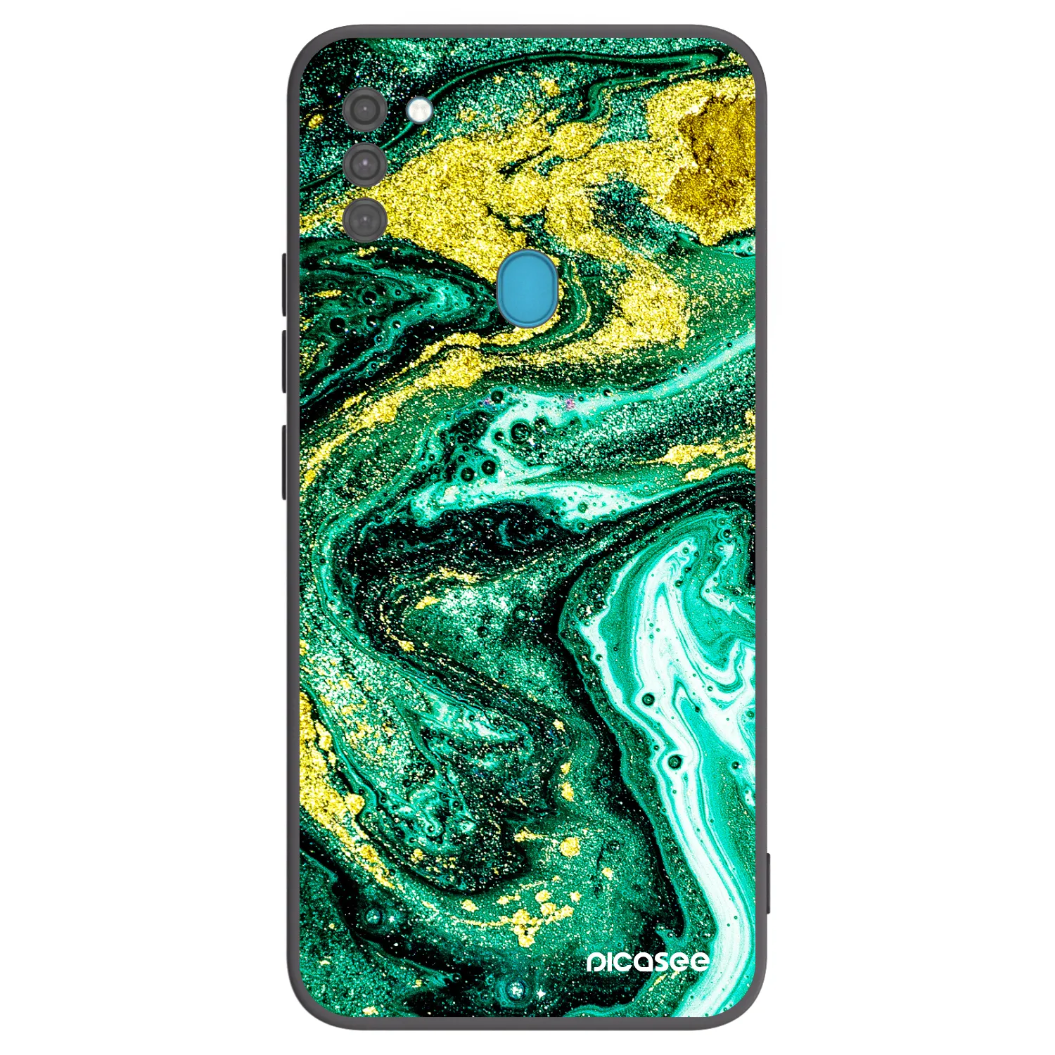 Picasee fekete szilikon tok az alábbi mobiltelefonokra Samsung Galaxy M11 - Green Gold