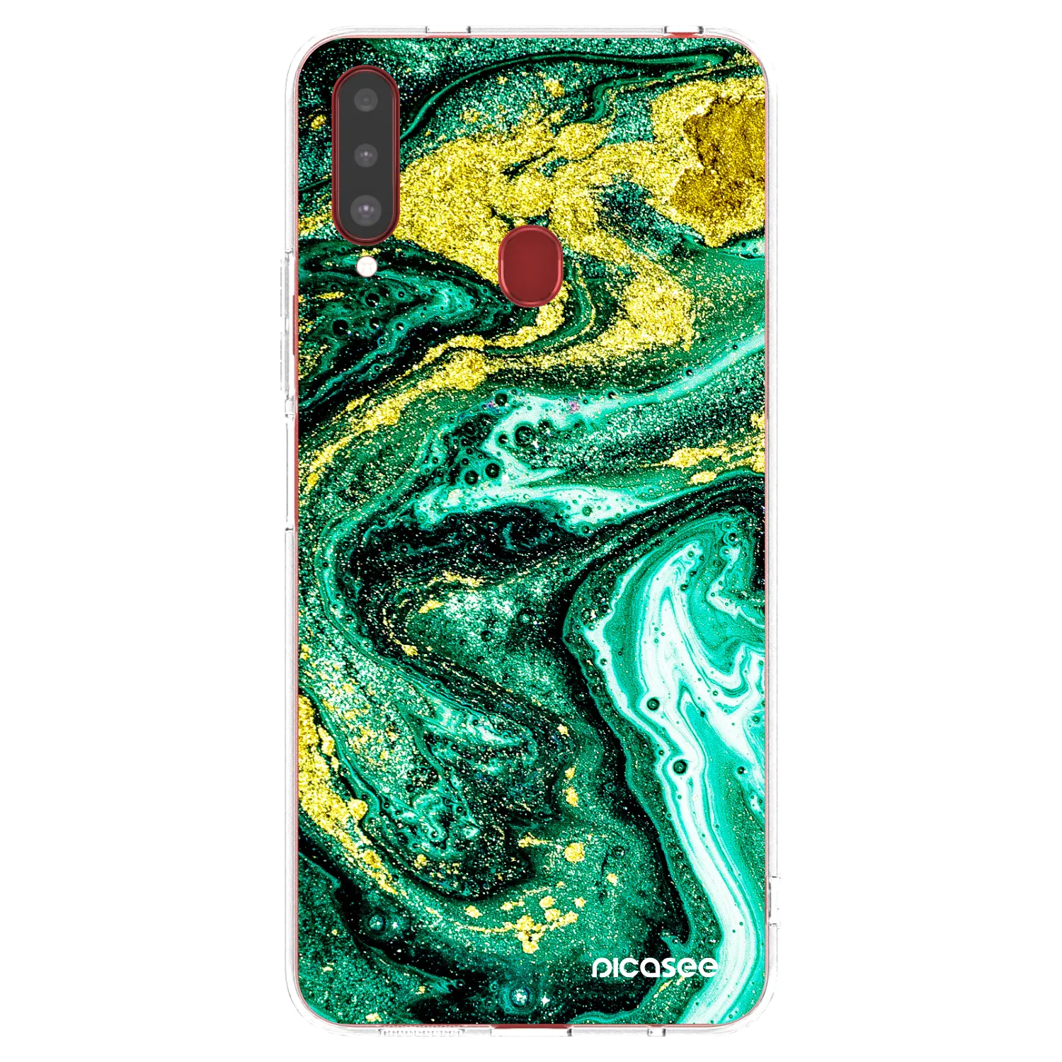 Picasee átlátszó szilikon tok az alábbi mobiltelefonokra Samsung Galaxy A20s - Green Gold
