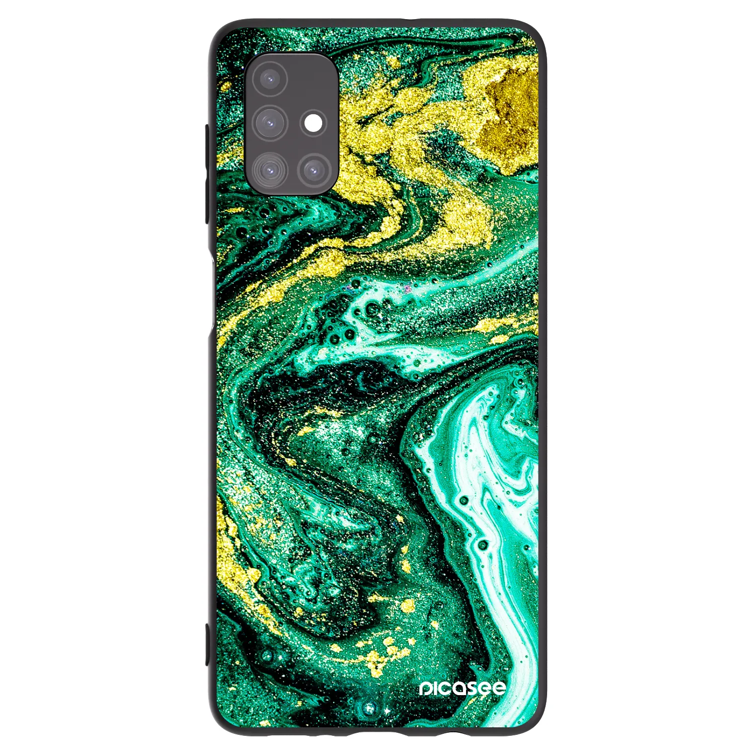 Picasee fekete szilikon tok az alábbi mobiltelefonokra Samsung Galaxy M51 M515F - Green Gold