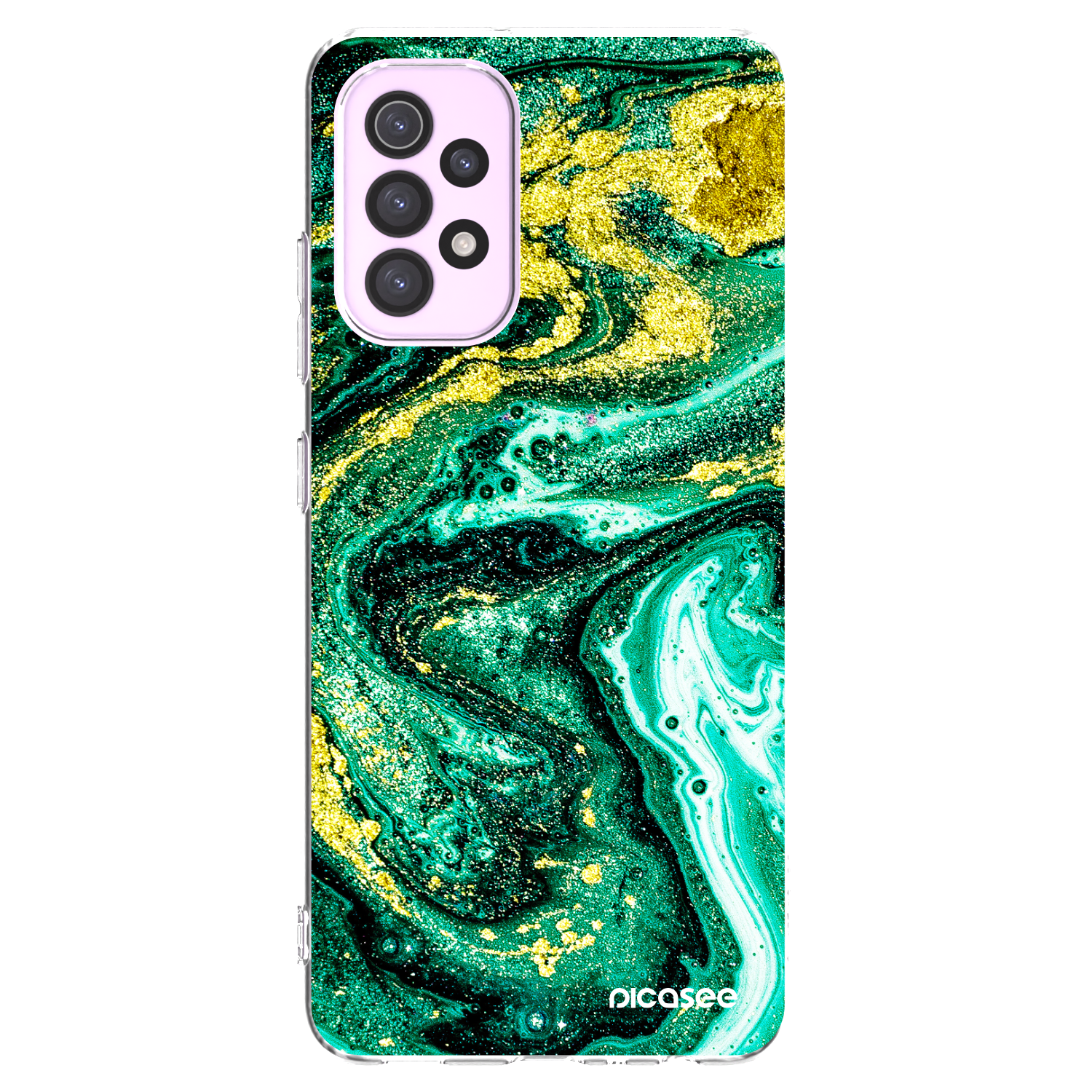 Picasee átlátszó szilikon tok az alábbi mobiltelefonokra Samsung Galaxy A32 5G A326B - Green Gold
