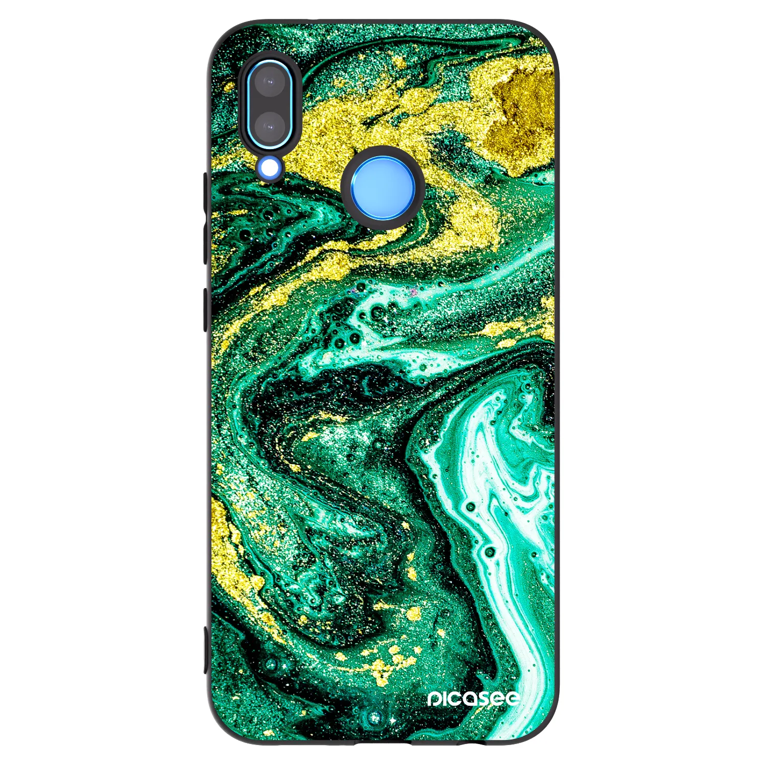Picasee fekete szilikon tok az alábbi mobiltelefonokra Huawei P20 Lite - Green Gold