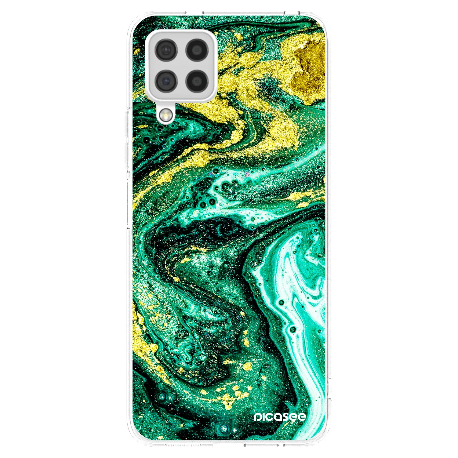 Picasee átlátszó szilikon tok az alábbi mobiltelefonokra Samsung Galaxy A22 A225F 4G - Green Gold