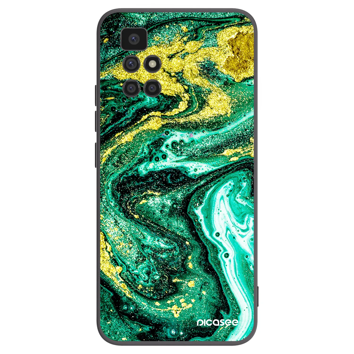 Picasee fekete szilikon tok az alábbi mobiltelefonokra Xiaomi Redmi 10 - Green Gold