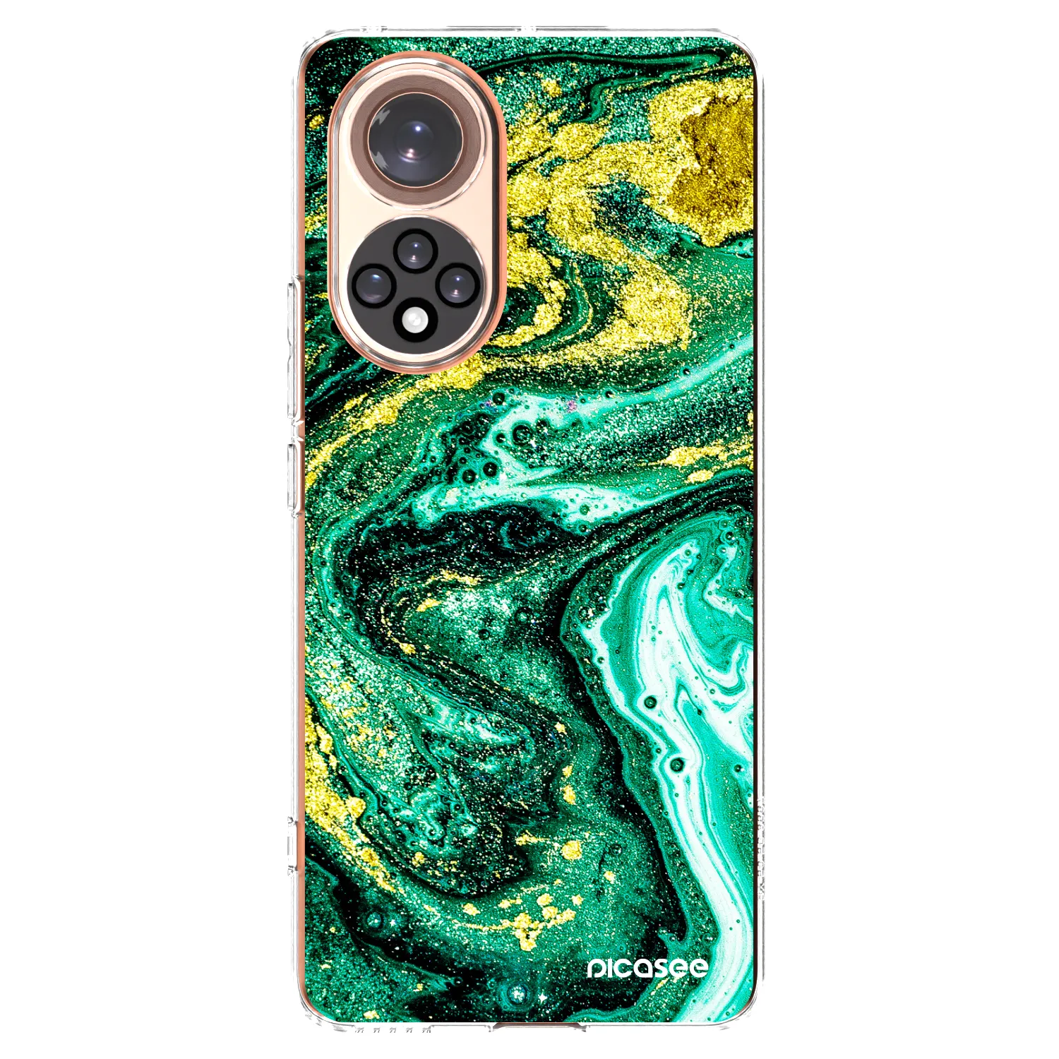 Picasee átlátszó szilikon tok az alábbi mobiltelefonokra Huawei Nova 9 - Green Gold