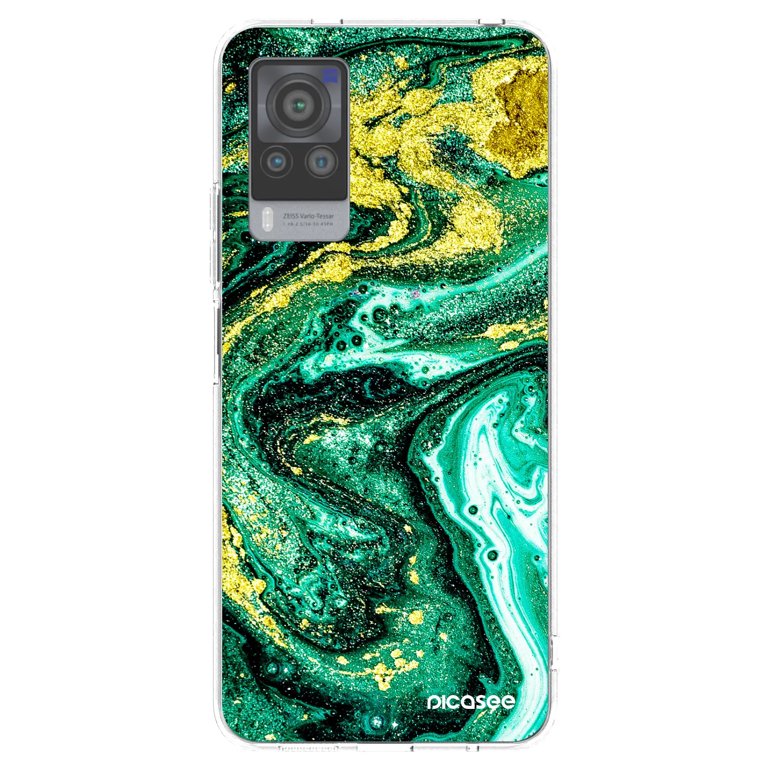 Picasee átlátszó szilikon tok az alábbi mobiltelefonokra Vivo X60 Pro 5G - Green Gold