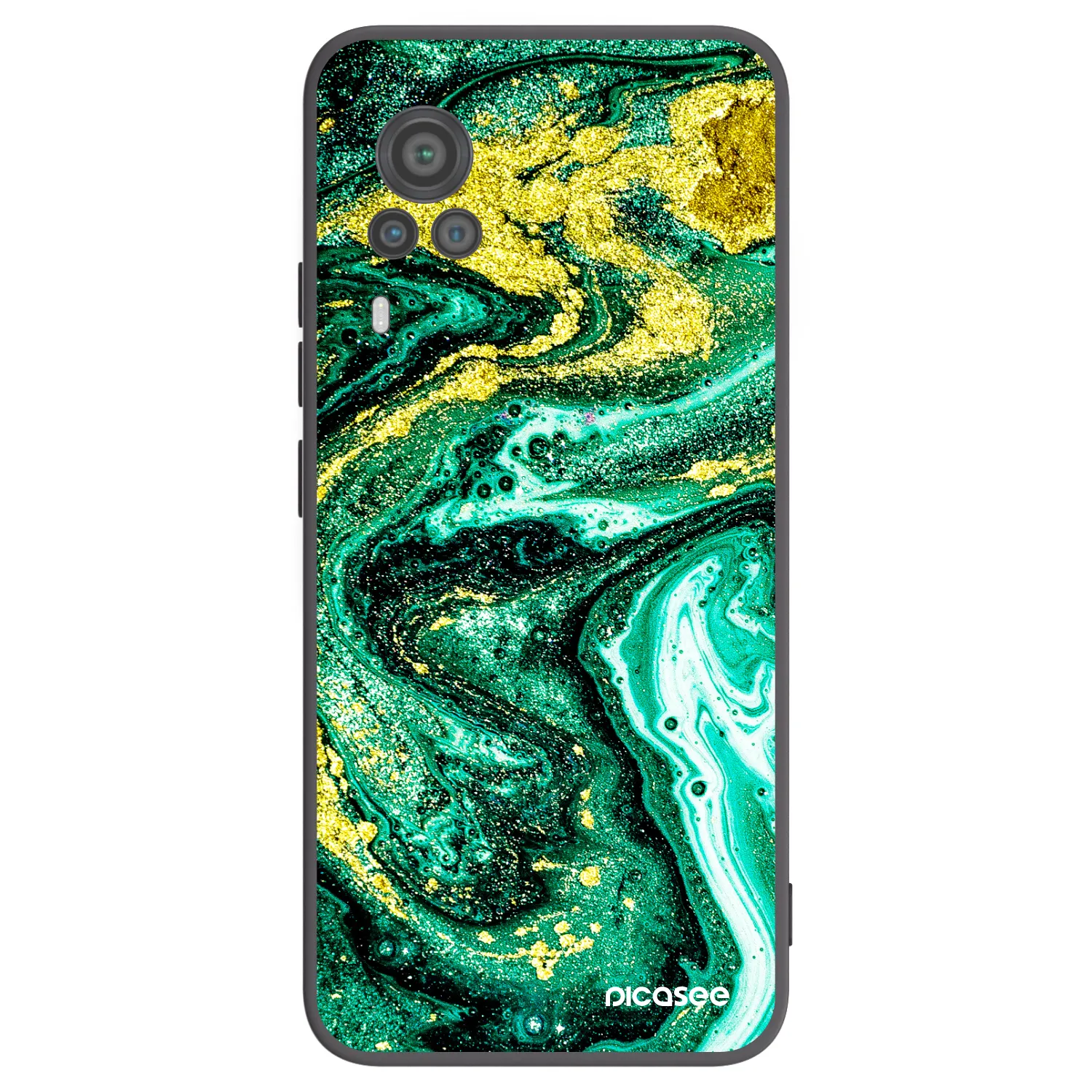 Picasee fekete szilikon tok az alábbi mobiltelefonokra Vivo X60 Pro 5G - Green Gold