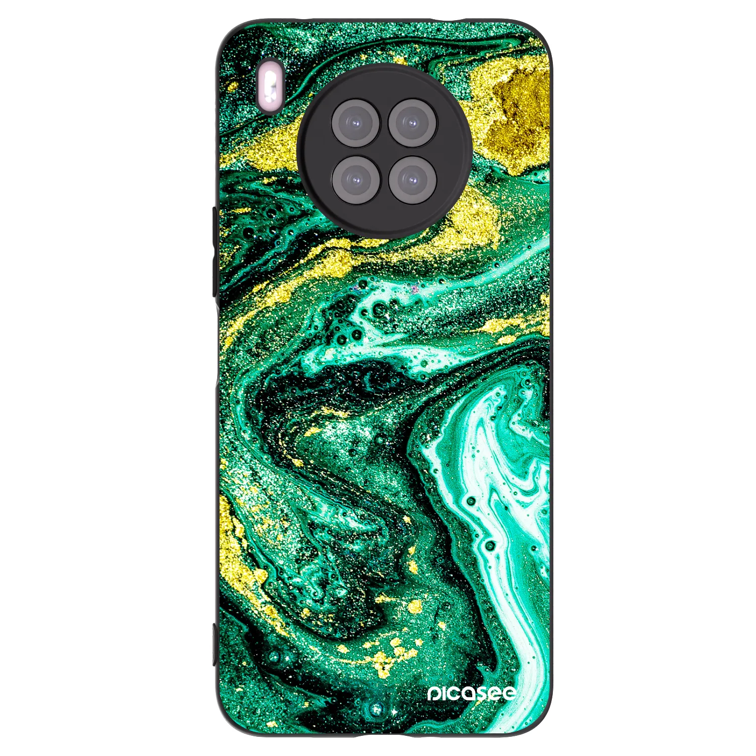 Picasee fekete szilikon tok az alábbi mobiltelefonokra Huawei Nova 8i - Green Gold