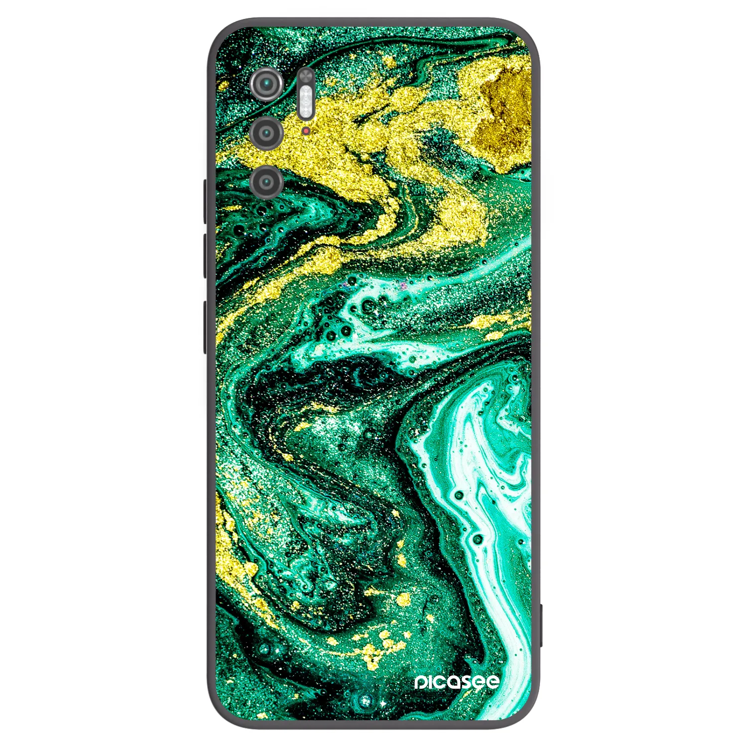 Picasee fekete szilikon tok az alábbi mobiltelefonokra Xiaomi Poco M3 Pro 5G - Green Gold