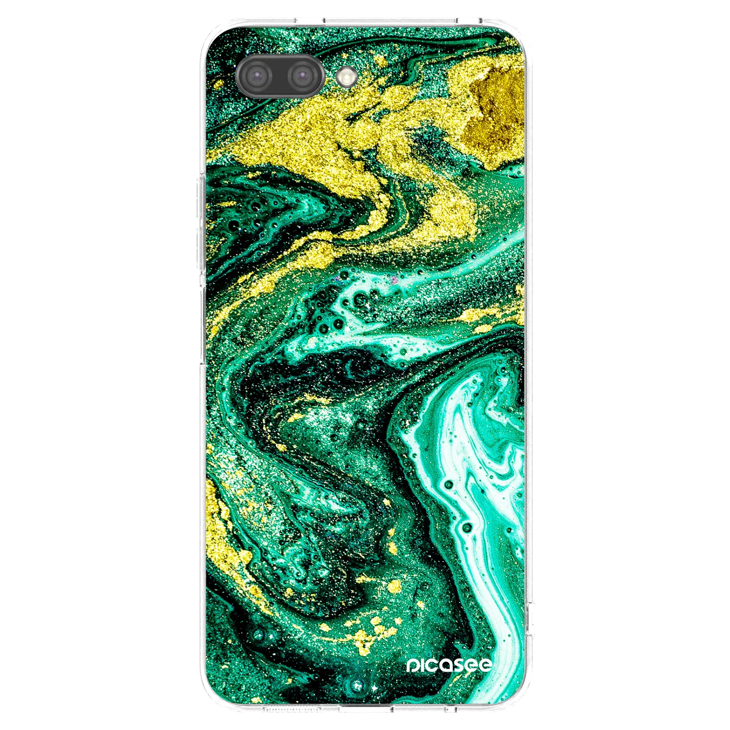 Picasee átlátszó szilikon tok az alábbi mobiltelefonokra Honor 10 - Green Gold