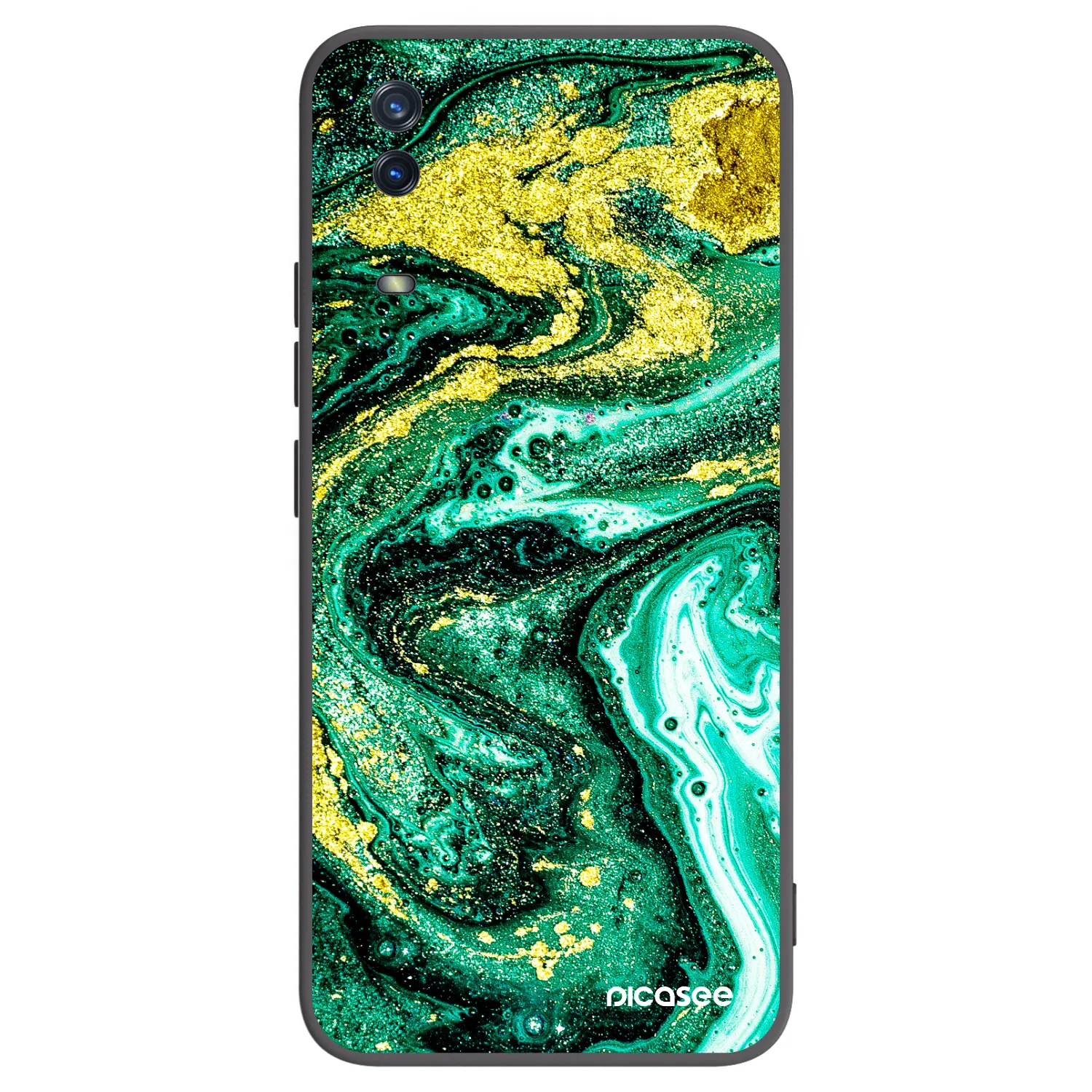 Picasee fekete szilikon tok az alábbi mobiltelefonokra Vivo Y11s - Green Gold