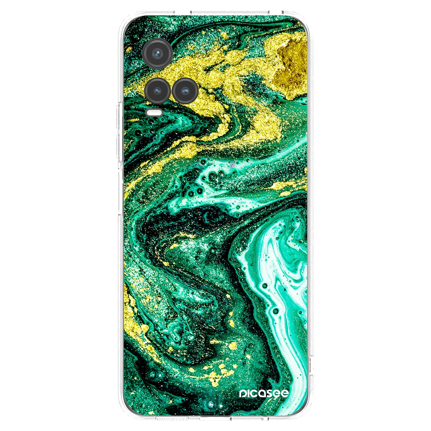 Picasee átlátszó szilikon tok az alábbi mobiltelefonokra Vivo Y33s - Green Gold