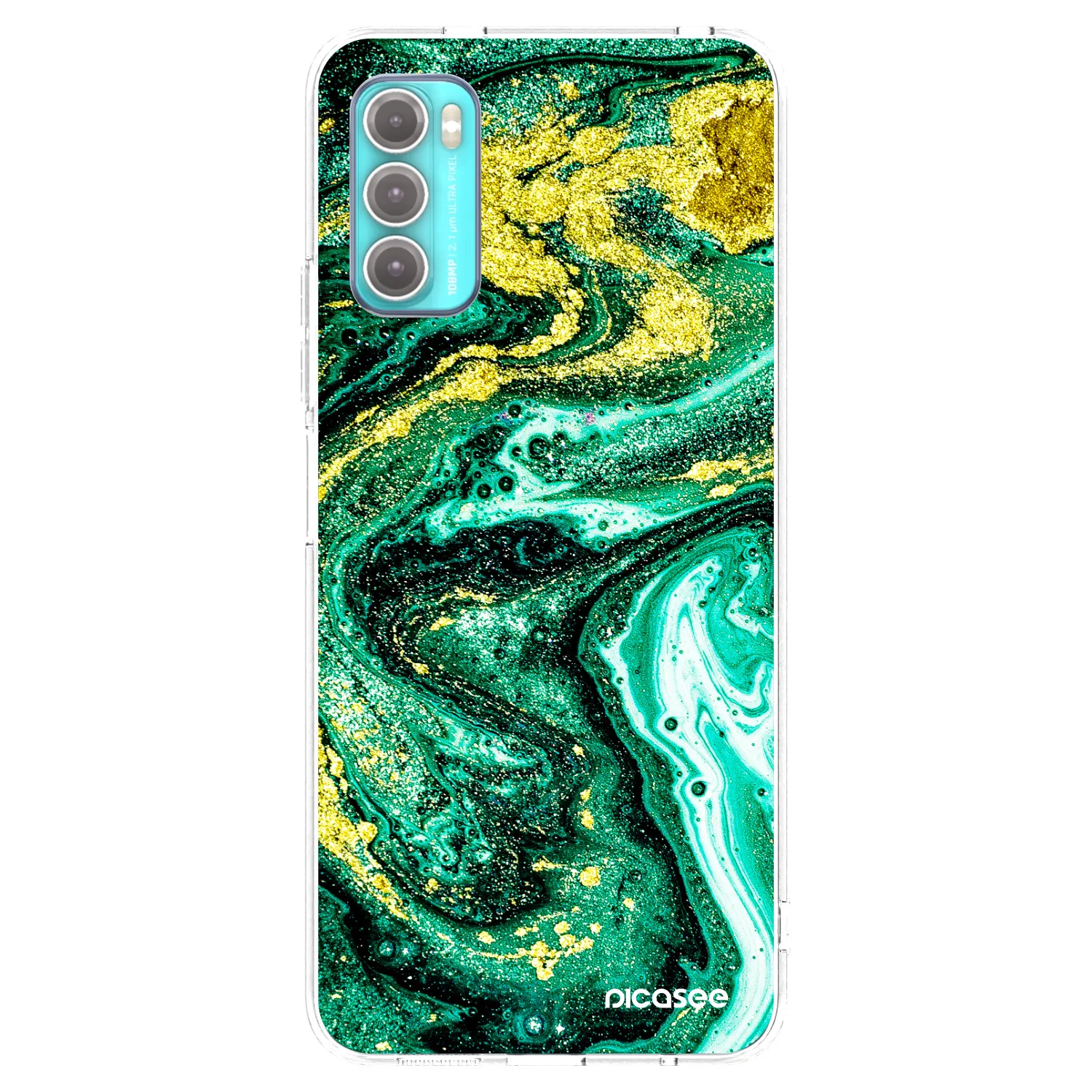 Picasee átlátszó szilikon tok az alábbi mobiltelefonokra Motorola Moto G60 - Green Gold