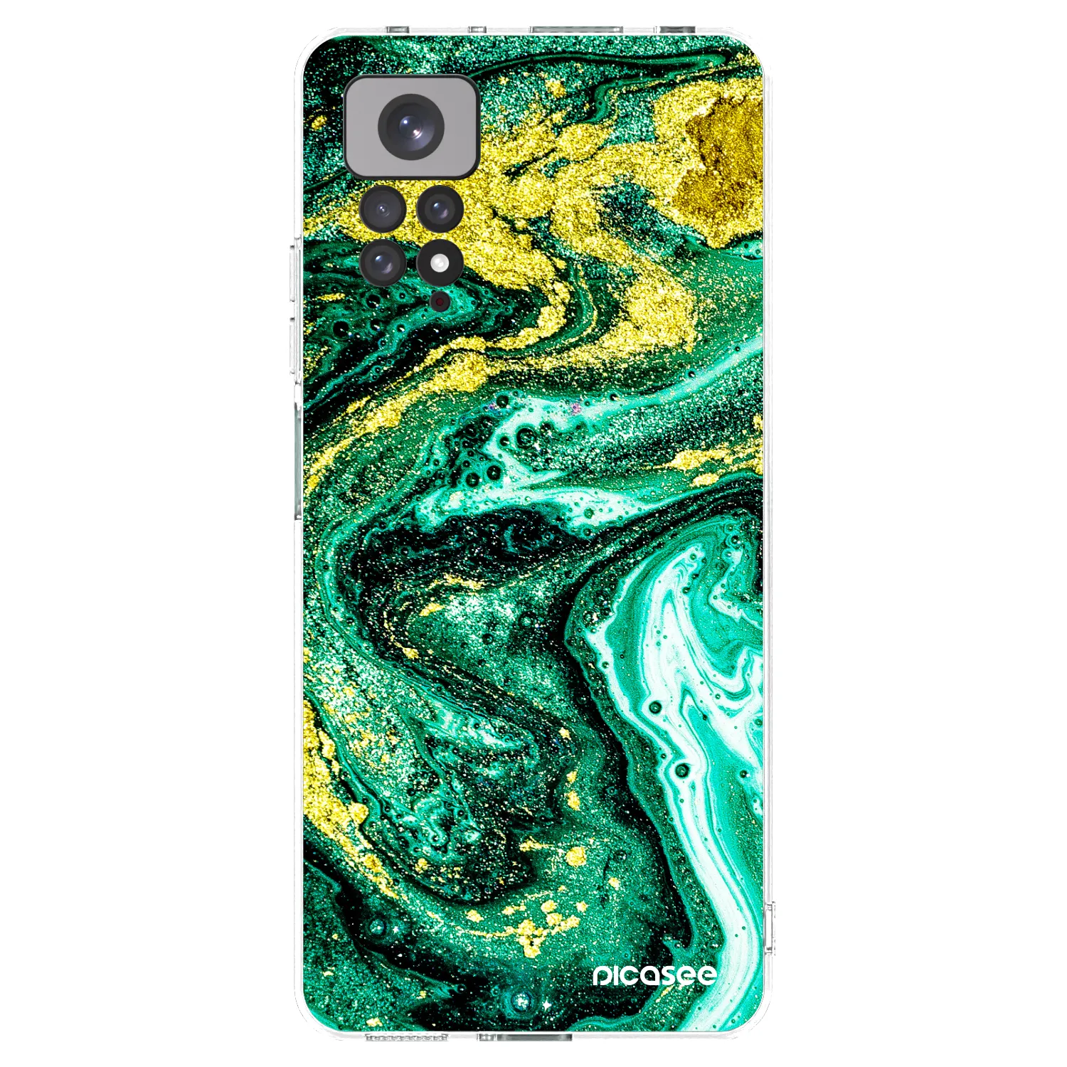 Picasee átlátszó szilikon tok az alábbi mobiltelefonokra Xiaomi Redmi Note 11 - Green Gold