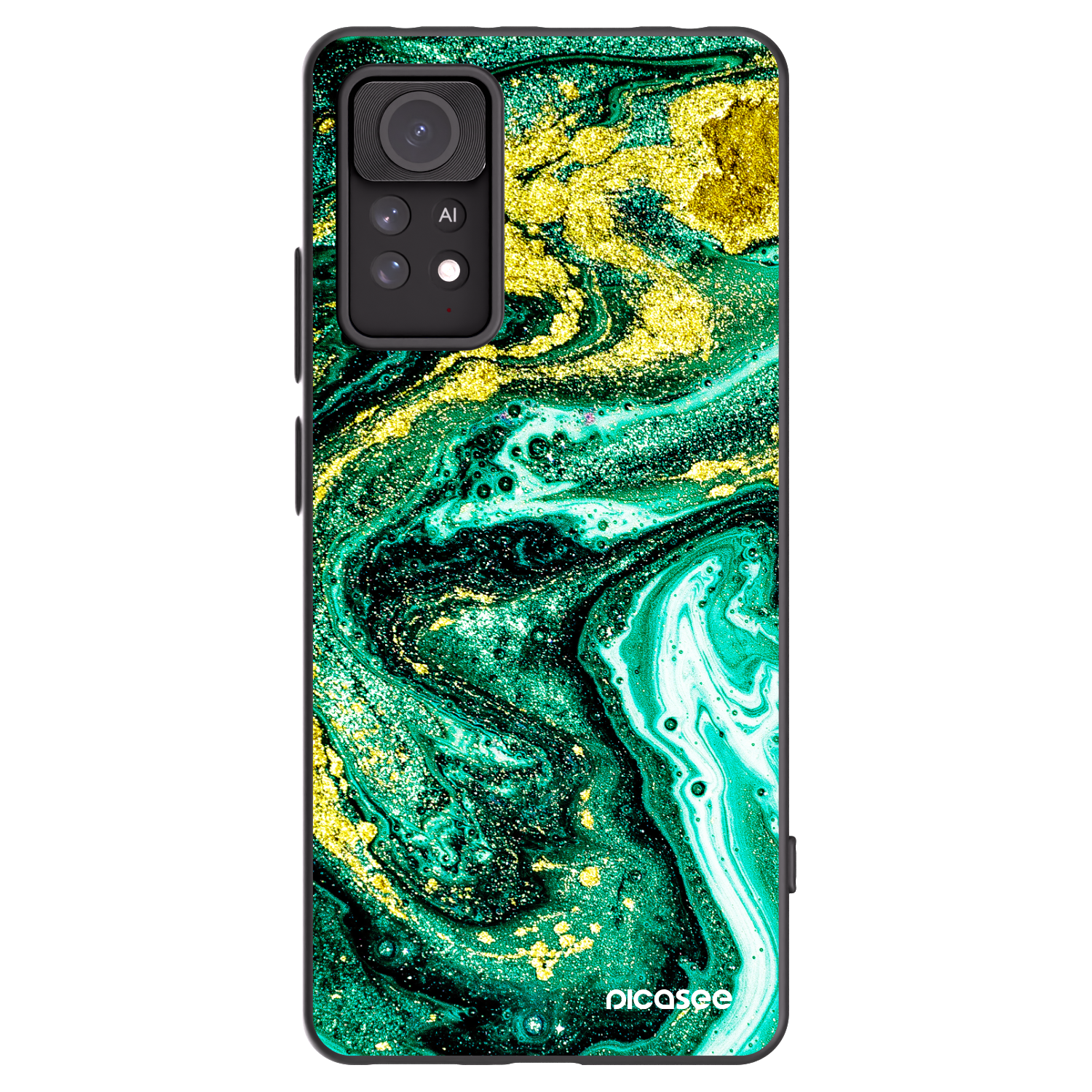 Picasee fekete szilikon tok az alábbi mobiltelefonokra Xiaomi Redmi Note 11 Pro - Green Gold