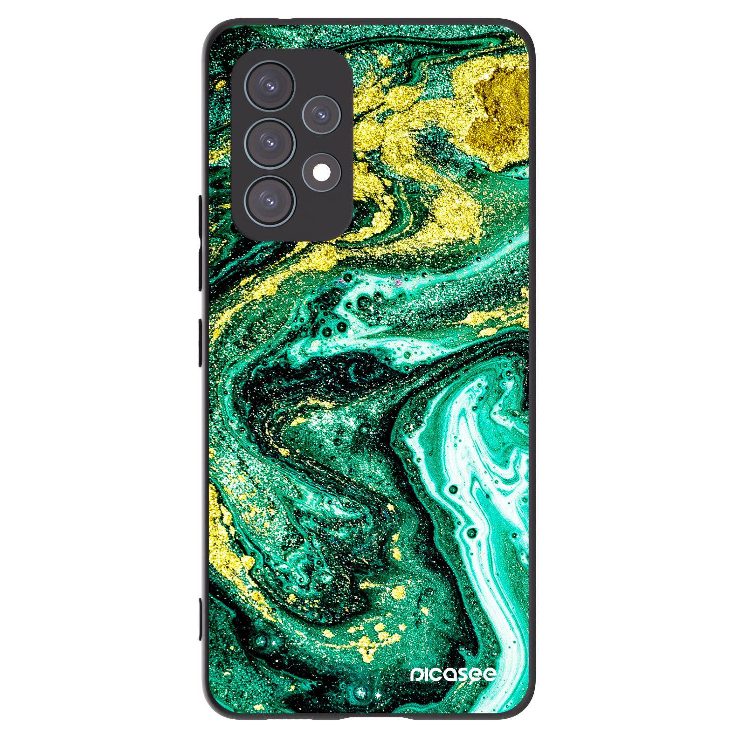 Picasee fekete szilikon tok az alábbi mobiltelefonokra Samsung Galaxy A53 5G A536 - Green Gold