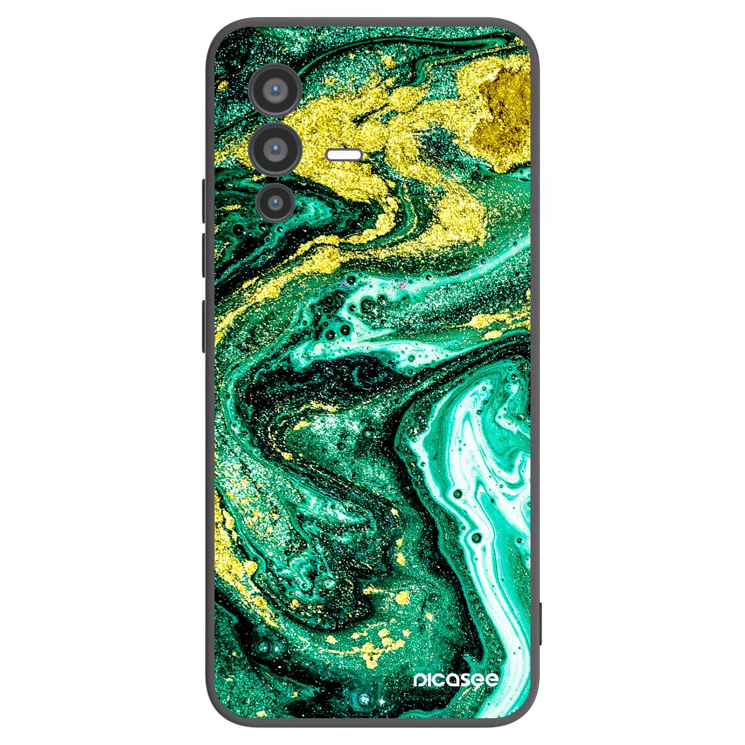 Picasee fekete szilikon tok az alábbi mobiltelefonokra Vivo V23 5G - Green Gold