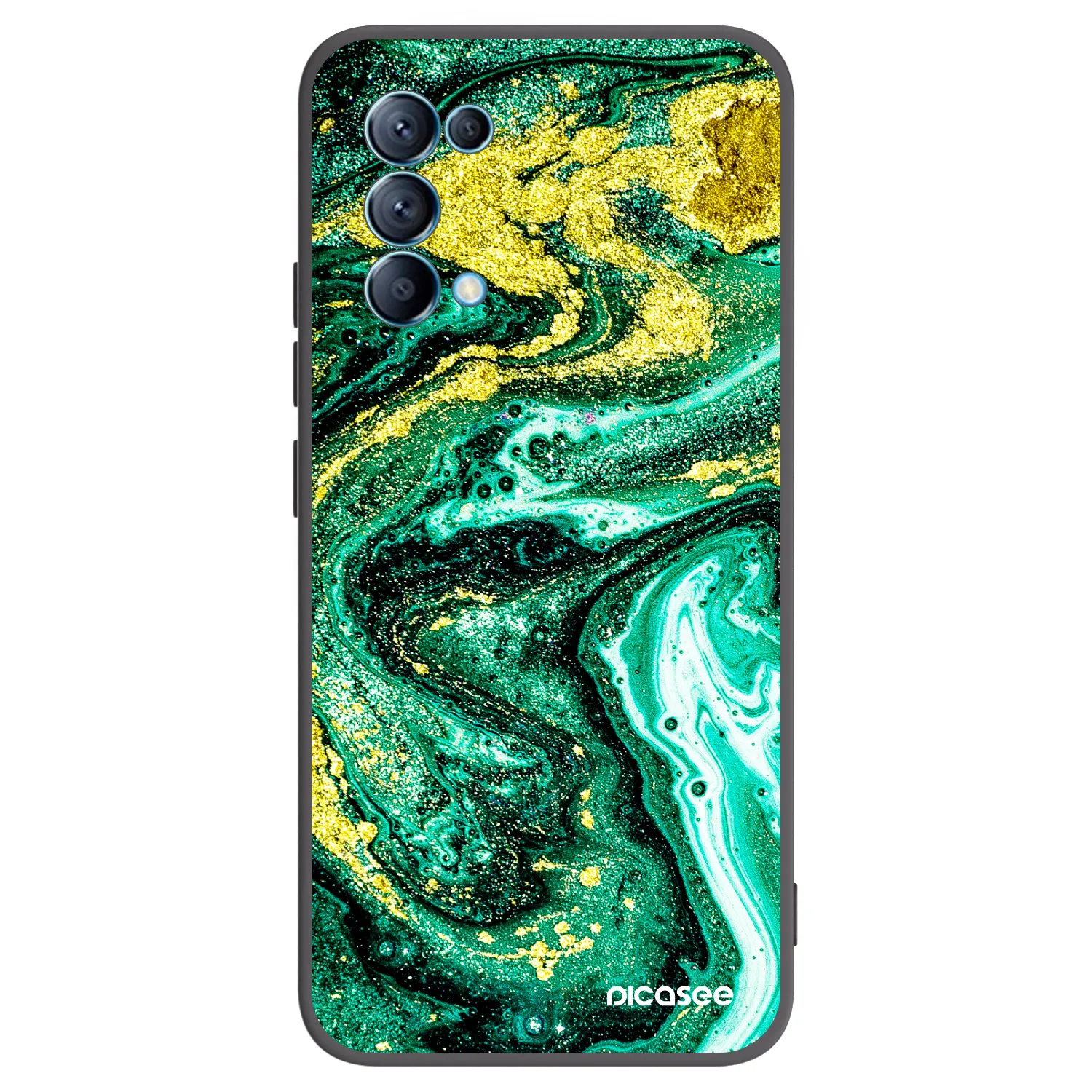 Picasee fekete szilikon tok az alábbi mobiltelefonokra OPPO Reno 5 5G - Green Gold