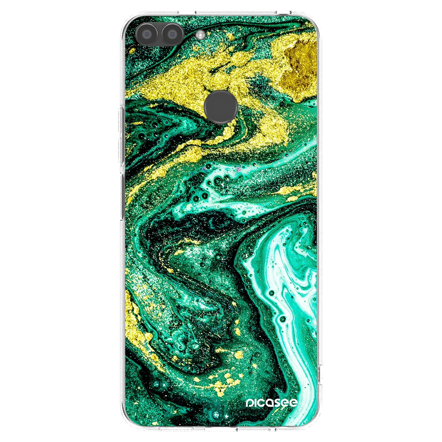 Picasee átlátszó szilikon tok az alábbi mobiltelefonokra Huawei P Smart - Green Gold