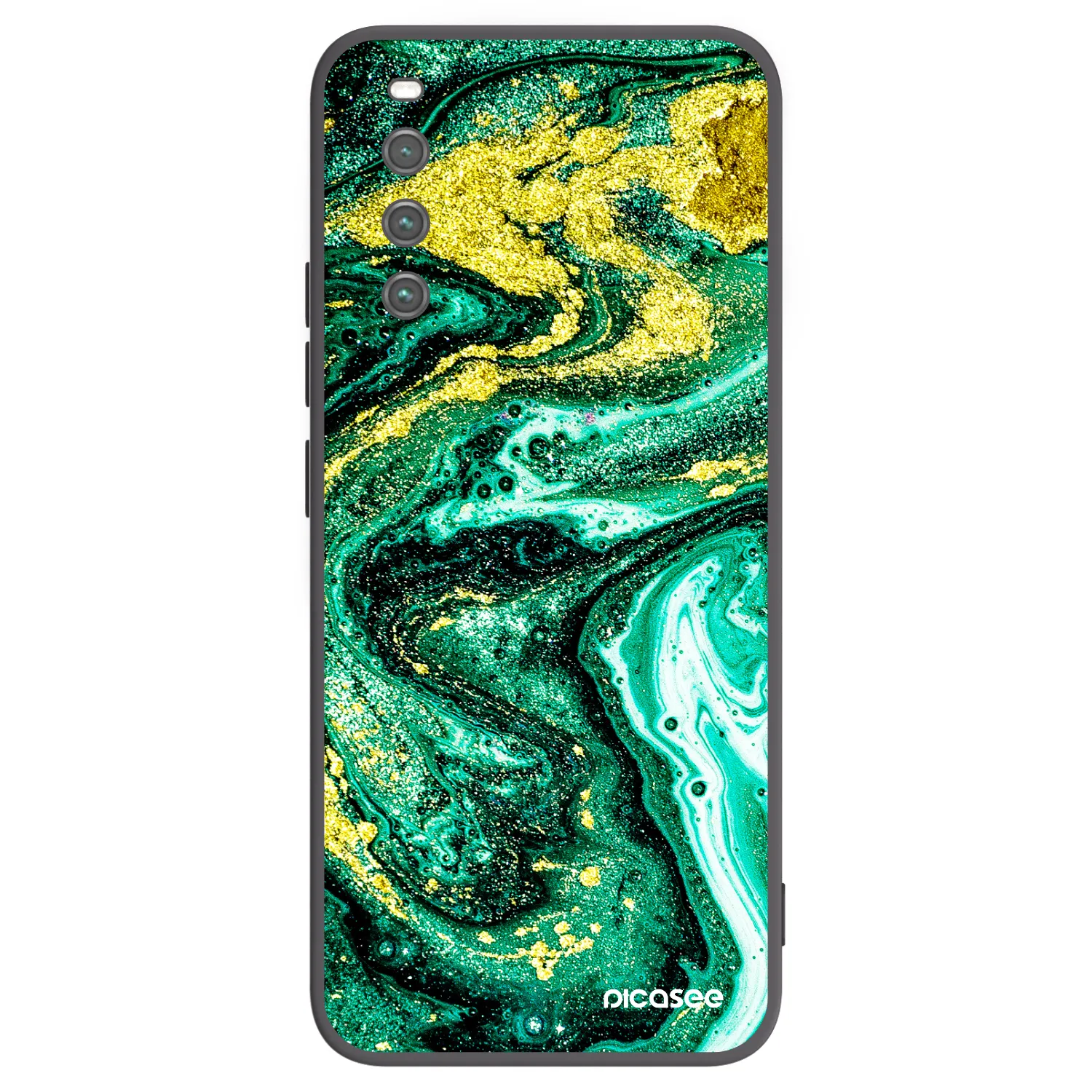 Picasee fekete szilikon tok az alábbi mobiltelefonokra Sony Xperia 10 IV 5G - Green Gold