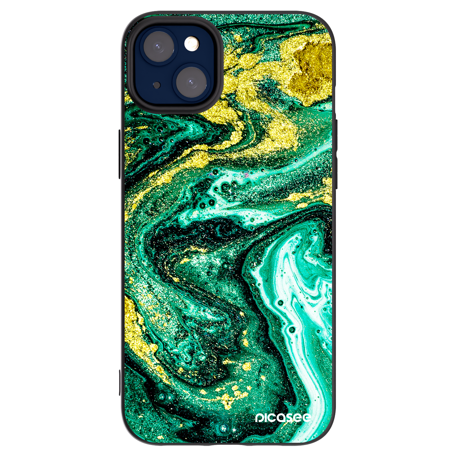 Picasee fekete szilikon tok az alábbi mobiltelefonokra Apple iPhone 14 Plus - Green Gold